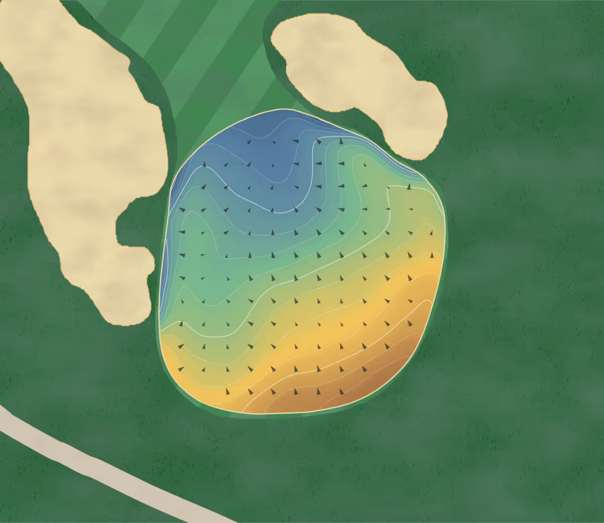 Green contour map of Detroit Short in Grosse Pointe Farms, Michigan: 202 elevation contours at a 3-inch interval with fall-line arrows, traced from 1-meter lidar