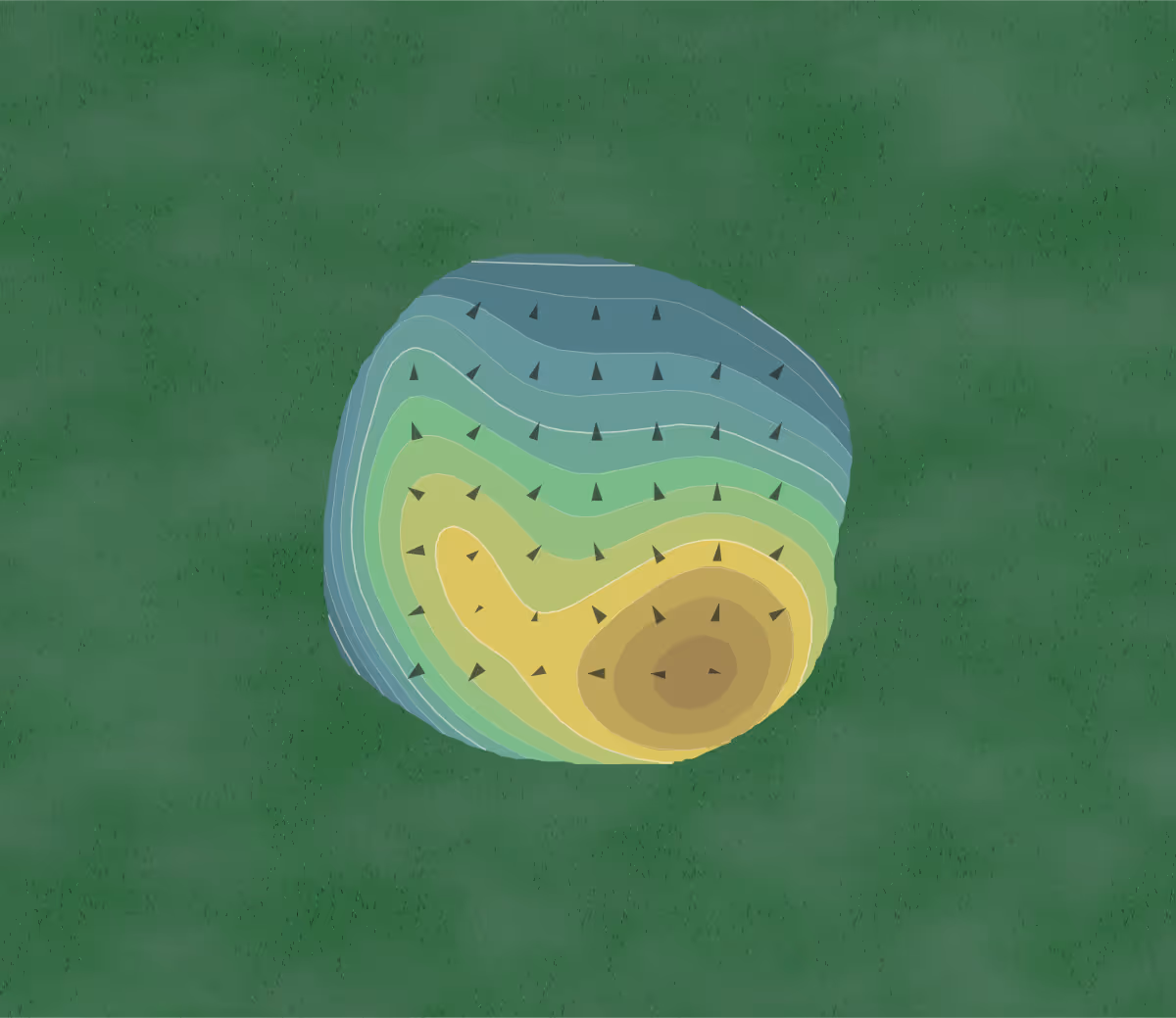Green contour map of Gaffney in Gaffney, South Carolina — 88 elevation contours at a 3-inch interval with fall-line arrows, traced from 1-meter lidar