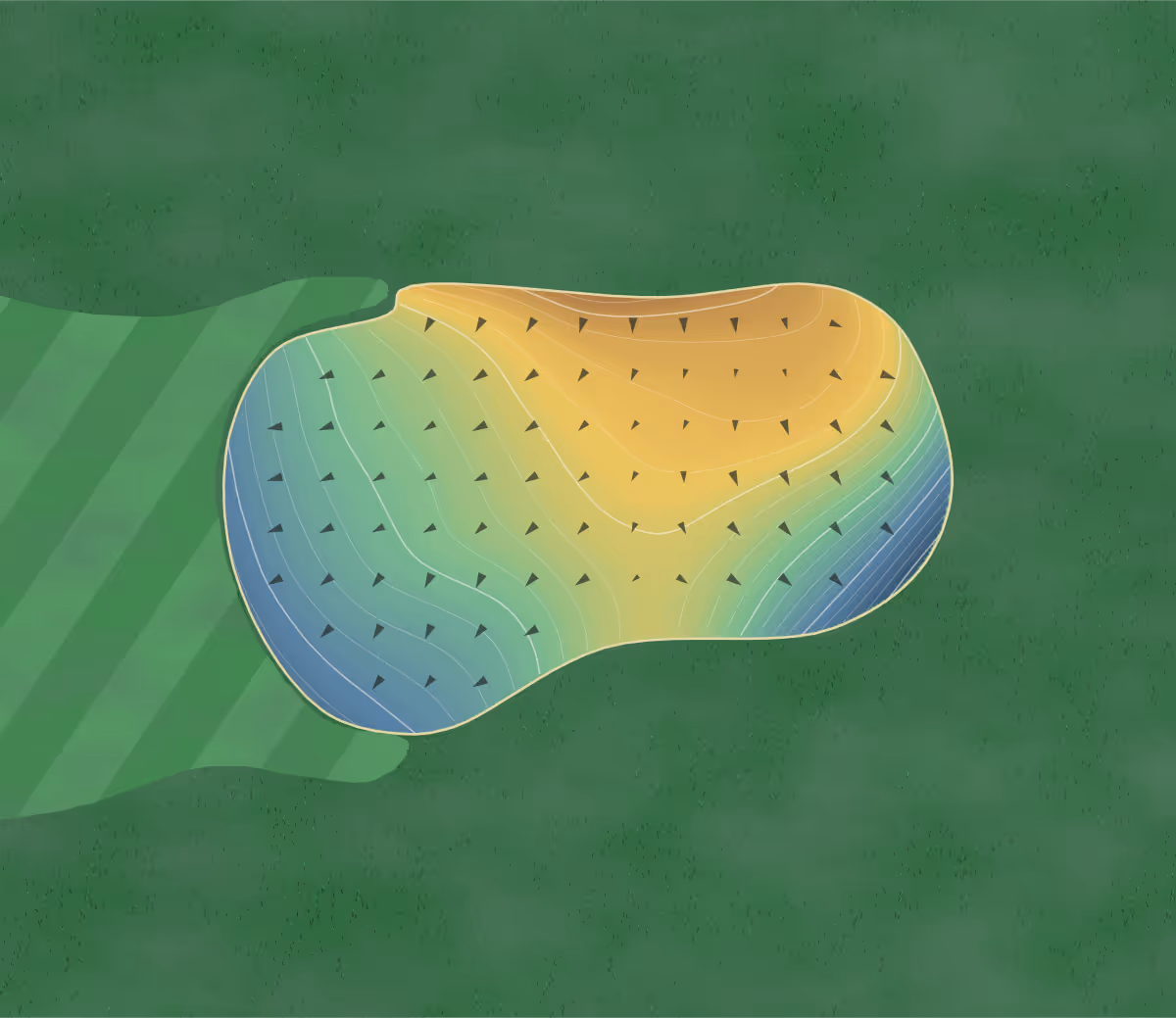 Green contour map of Johnston County in Smithfield, North Carolina: 250 elevation contours at a 3-inch interval with fall-line arrows, traced from 1-meter lidar