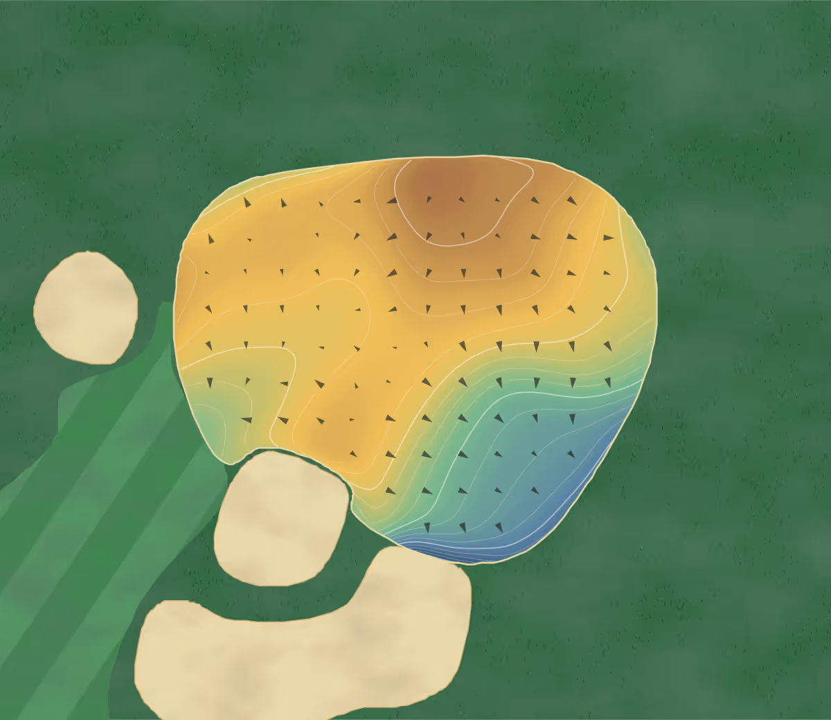 Green contour map of Spartanburg in Spartanburg, South Carolina: 273 elevation contours at a 3-inch interval with fall-line arrows, traced from 1-meter lidar