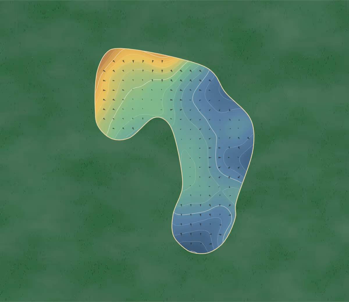 Green contour map of Countryside in Lake Zurich, Illinois: 456 elevation contours at a 3-inch interval with fall-line arrows, traced from 1-meter lidar