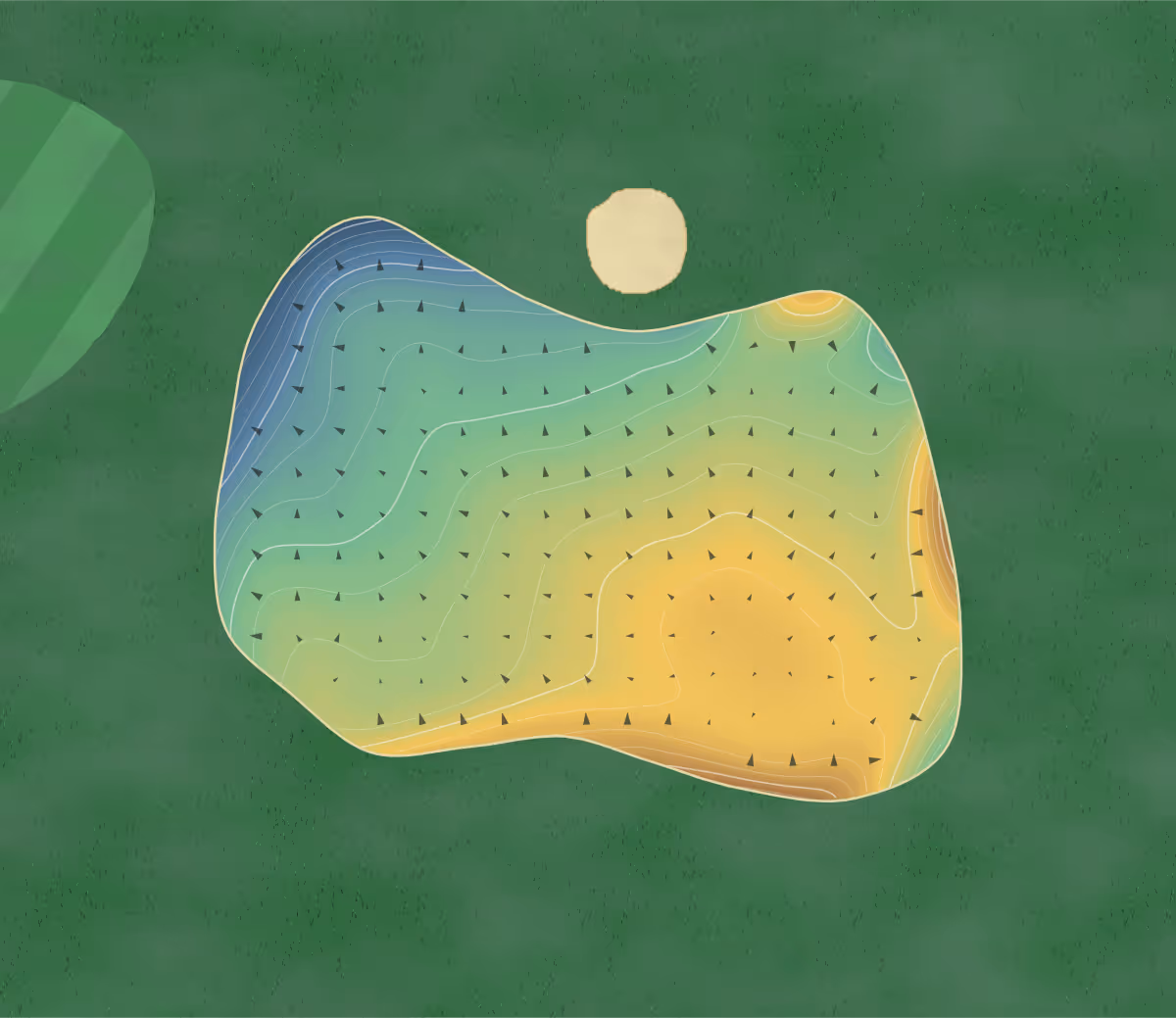 Green contour map of Covered Bridge in Smyrna, Maine — 265 elevation contours at a 3-inch interval with fall-line arrows, traced from 1-meter lidar