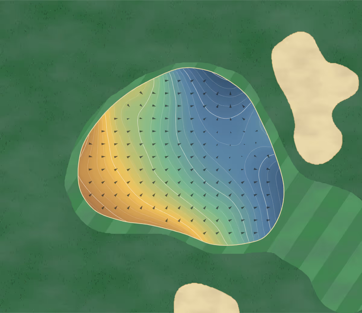 Green contour map of Cowichan in Duncan, Canada — 219 elevation contours at a 8-centimeter interval with fall-line arrows, traced from 1-meter lidar