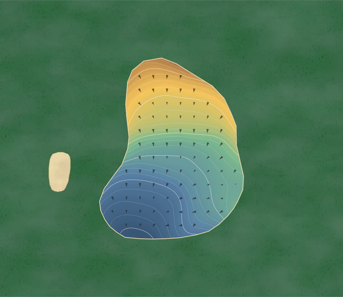 Green contour map of Coyote Lakes in Surprise, Arizona: 180 elevation contours at a 3-inch interval with fall-line arrows, traced from 1-meter lidar