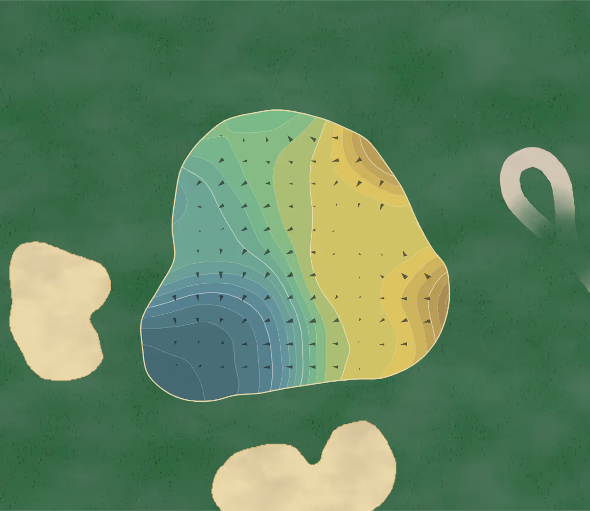 Green contour map of Coyote Preserve in Fenton, Michigan — 263 elevation contours at a 3-inch interval with fall-line arrows, traced from 1-meter lidar