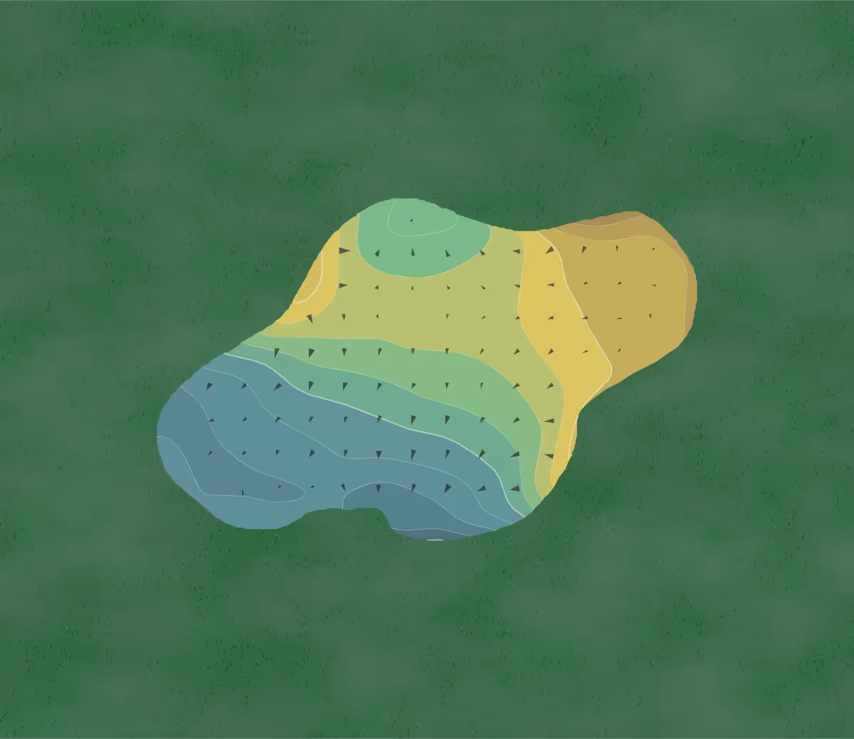 Green contour map of Coyote Run in Marysville, California — 11 elevation contours at a 3-inch interval with fall-line arrows, traced from 1-meter lidar