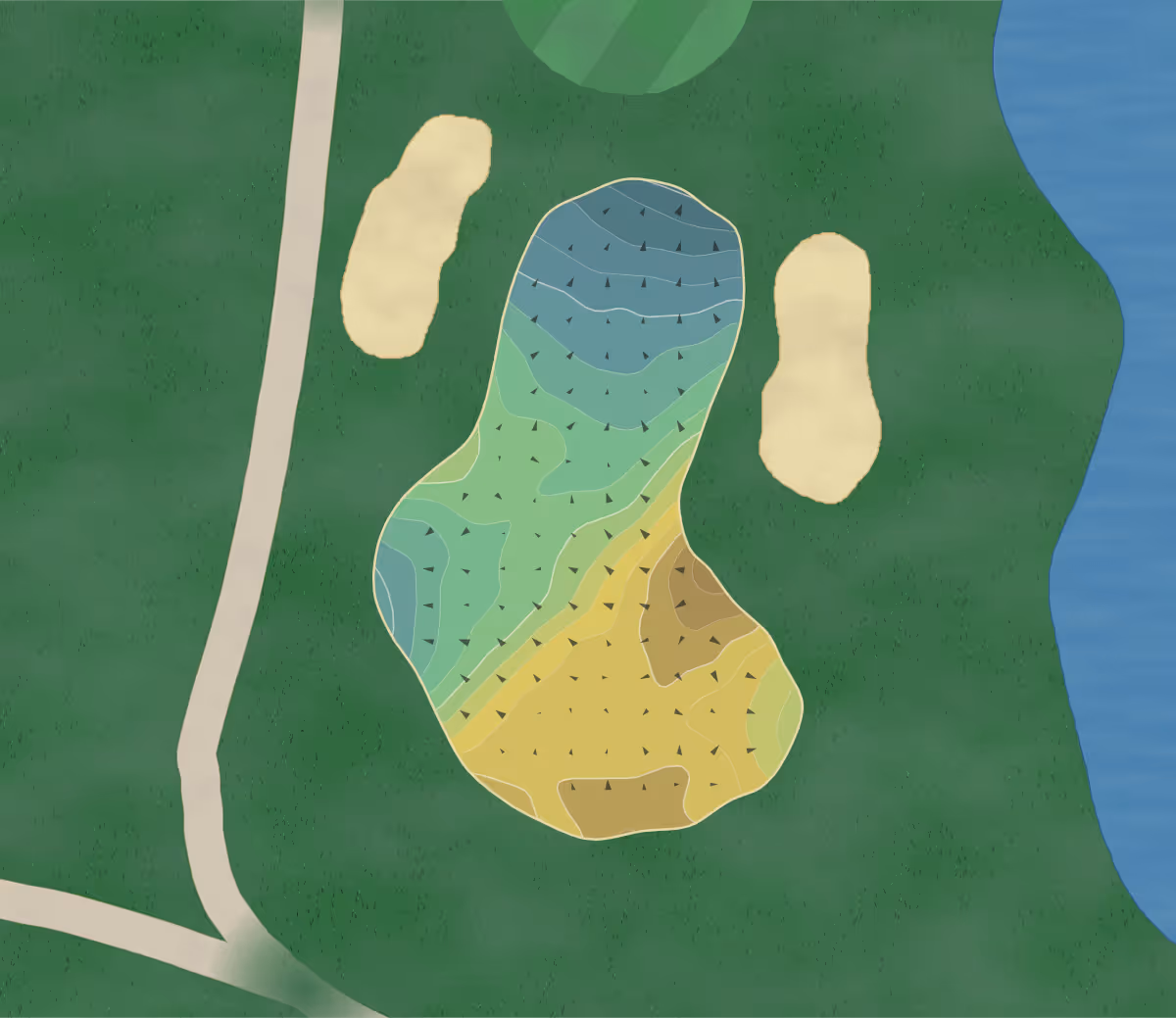 Green contour map of Cracklewood in Macomb, Michigan — 200 elevation contours at a 3-inch interval with fall-line arrows, traced from 1-meter lidar