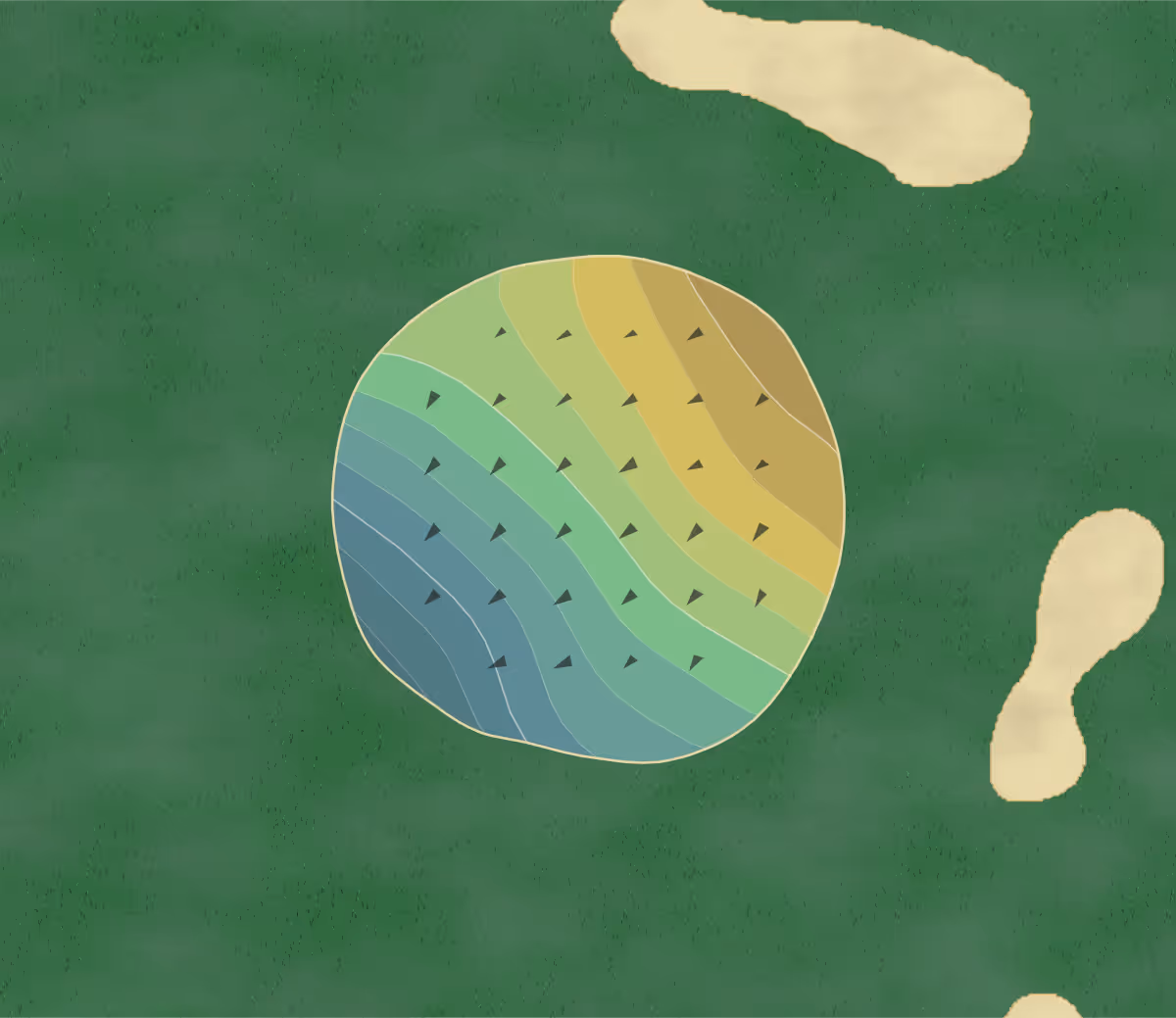 Green contour map of Crane Creek in Melbourne, Florida — 146 elevation contours at a 3-inch interval with fall-line arrows, traced from 1-meter lidar