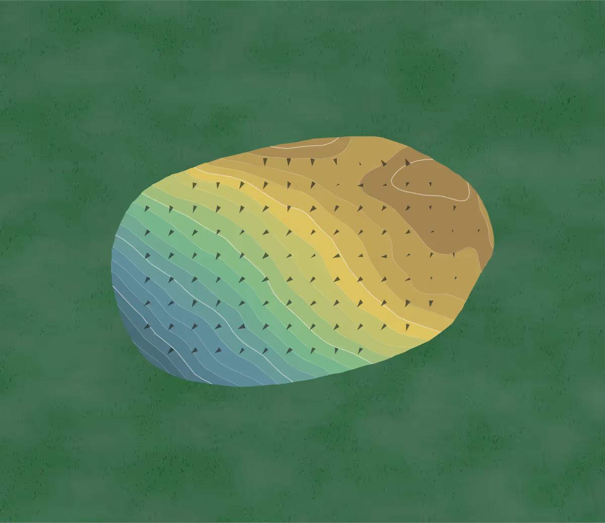 Green contour map of Cream Ridge in Cream Ridge, New Jersey — 50 elevation contours at a 3-inch interval with fall-line arrows, traced from 1-meter lidar