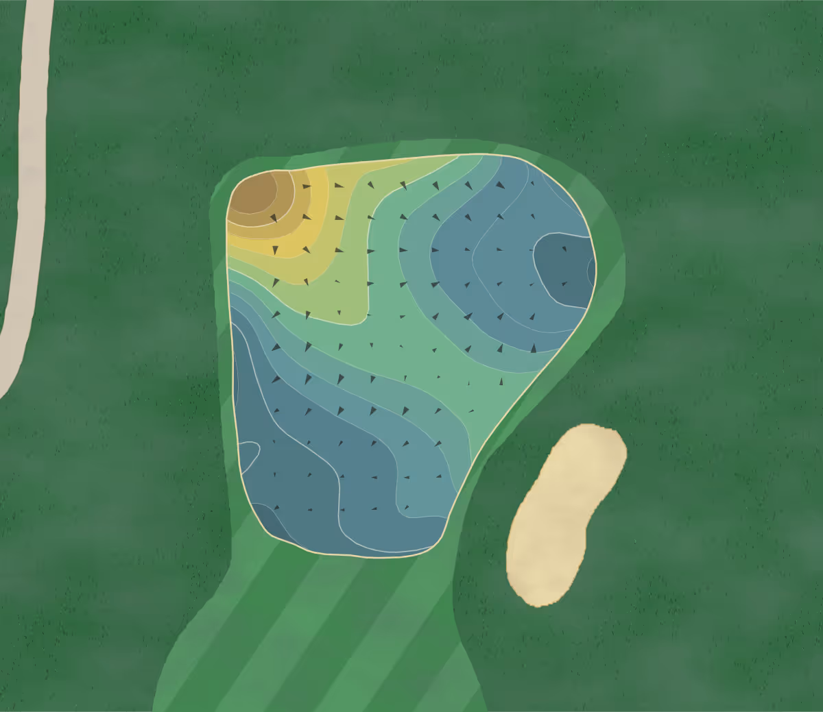 Green contour map of Crystal Lake in Crystal Lake, Illinois — 212 elevation contours at a 3-inch interval with fall-line arrows, traced from 1-meter lidar