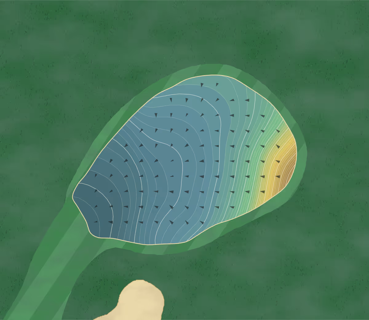 Green contour map of Crystal Lake in Harrisville, Rhode Island — 177 elevation contours at a 3-inch interval with fall-line arrows, traced from 1-meter lidar