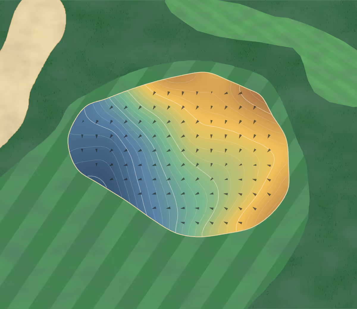 Green contour map of Culver Academy in Culver, Indiana: 108 elevation contours at a 3-inch interval with fall-line arrows, traced from 1-meter lidar