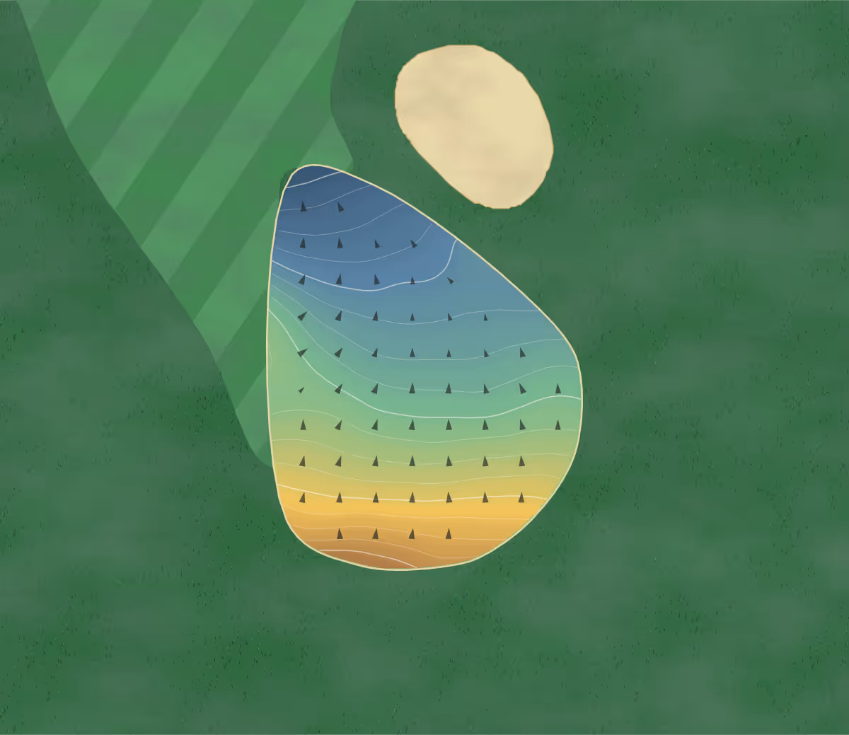 Green contour map of Cumberland in Cresaptown, Maryland: 176 elevation contours at a 3-inch interval with fall-line arrows, traced from 1-meter lidar