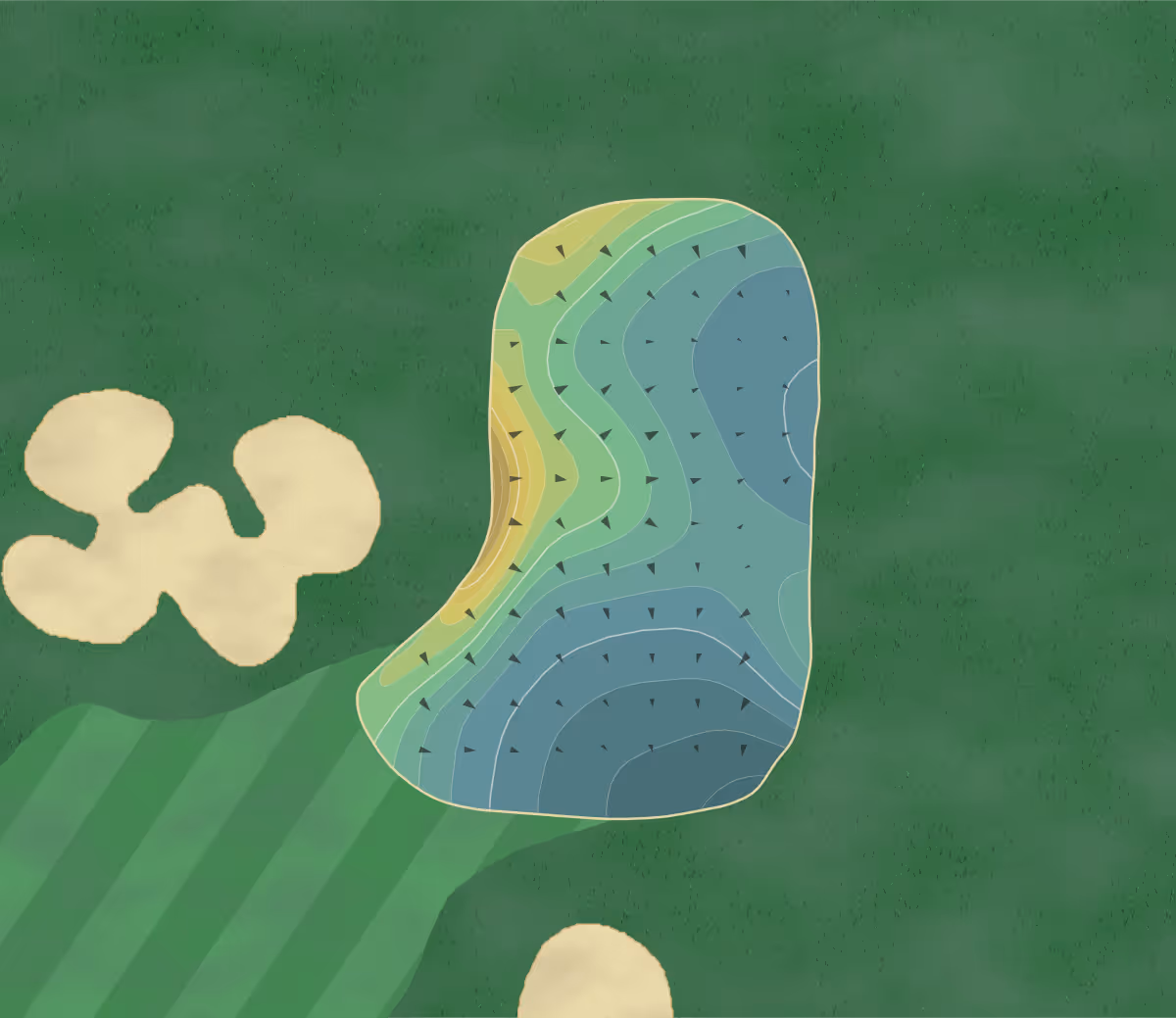 Green contour map of Cutter Creek in Snow Hill, North Carolina — 217 elevation contours at a 3-inch interval with fall-line arrows, traced from 1-meter lidar