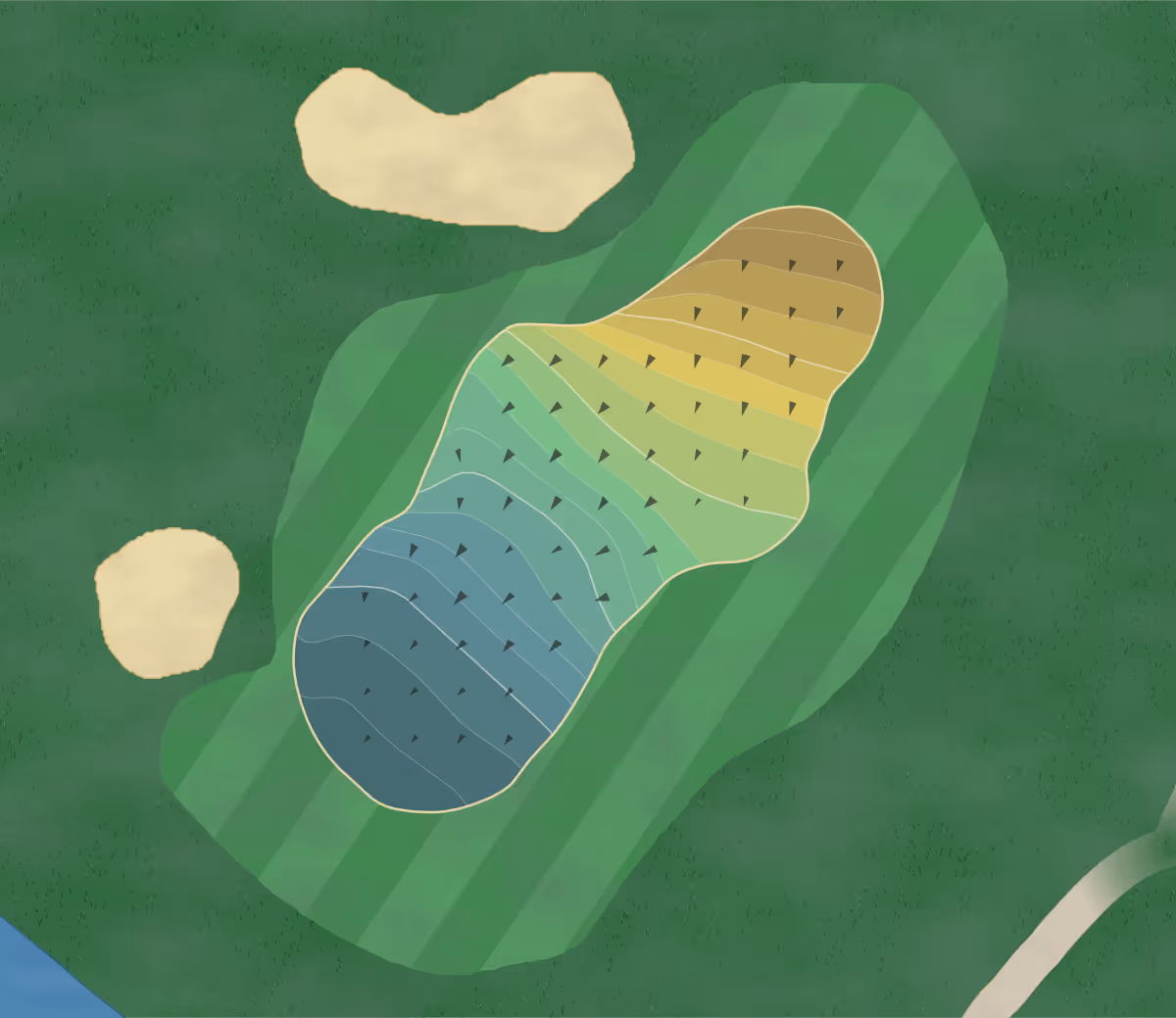 Green contour map of Cypress Creek in Cabot, Arkansas — 194 elevation contours at a 3-inch interval with fall-line arrows, traced from 1-meter lidar