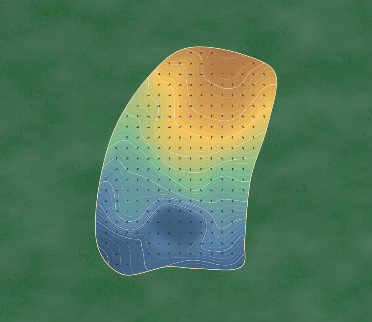 Green contour map of Cypress Lakes Golf Club in Cantonment, Florida — 246 elevation contours at a 3-inch interval with fall-line arrows, traced from 1-meter lidar