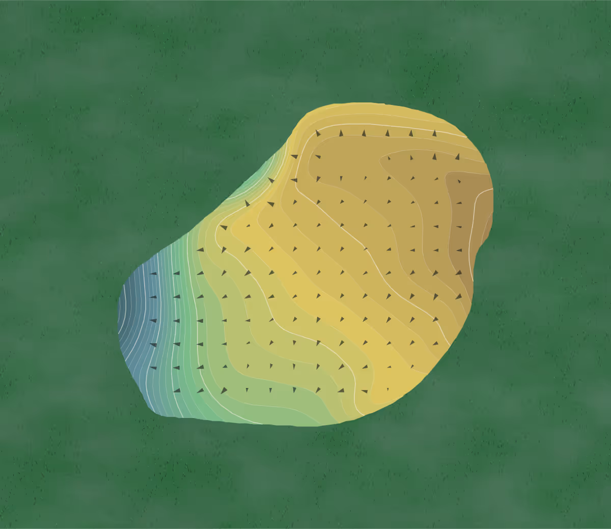 Green contour map of Cypress Ridge in Arroyo Grande, California — 268 elevation contours at a 3-inch interval with fall-line arrows, traced from 1-meter lidar