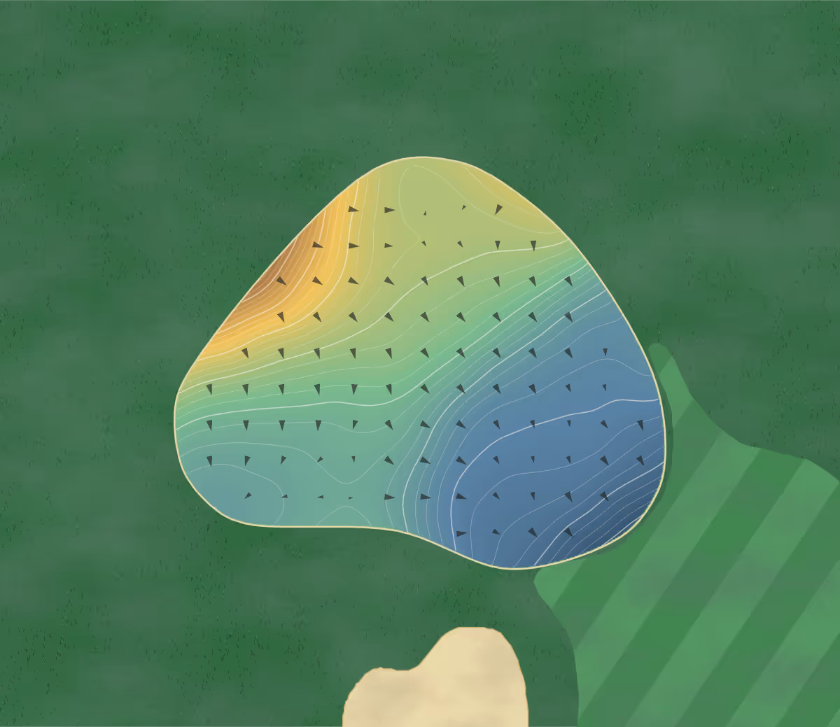 Green contour map of Dale Hollow Lake State in Burkesville, Kentucky — 291 elevation contours at a 3-inch interval with fall-line arrows, traced from 1-meter lidar