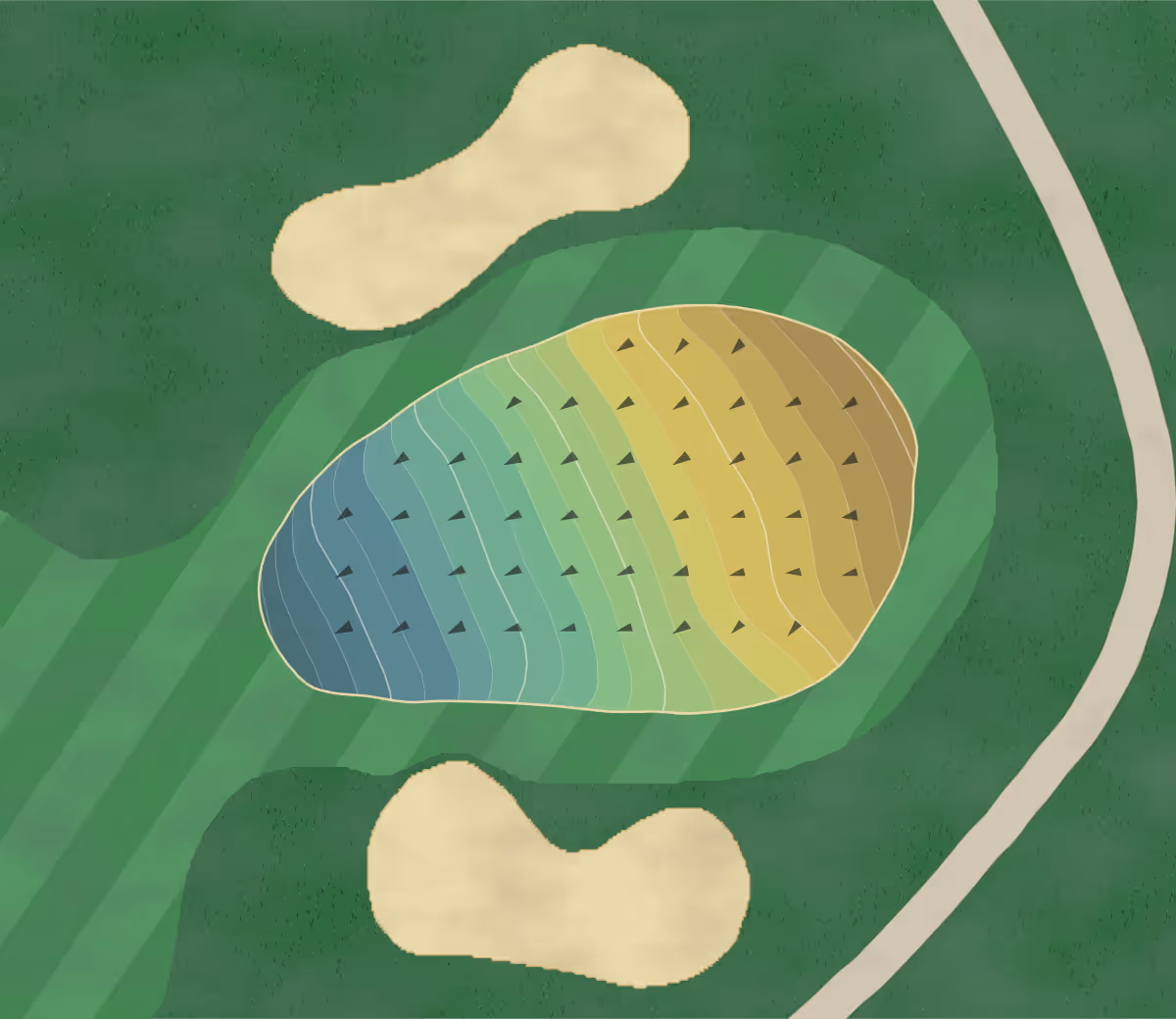 Green contour map of Davis Park in Kaysville, Utah — 187 elevation contours at a 3-inch interval with fall-line arrows, traced from 1-meter lidar