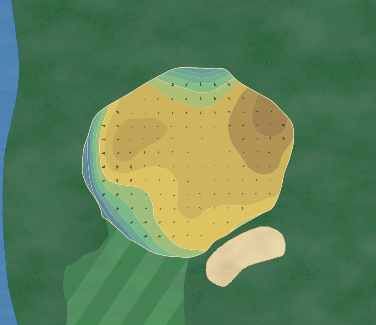 Green contour map of Davison in Davison, Michigan — 178 elevation contours at a 3-inch interval with fall-line arrows, traced from 1-meter lidar
