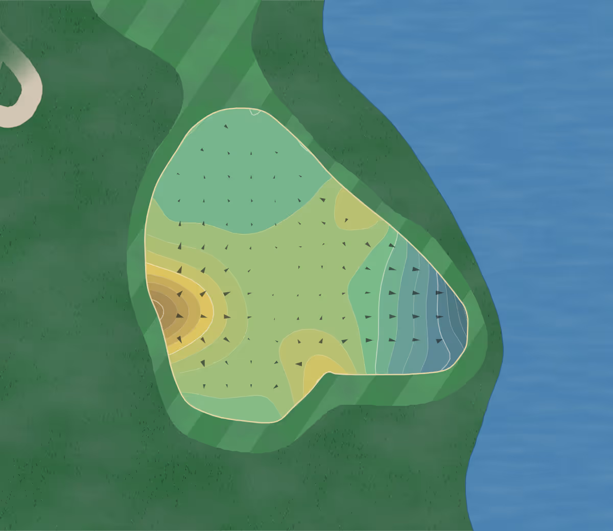 Green contour map of Dayton Valley in Dayton, Nevada — 196 elevation contours at a 3-inch interval with fall-line arrows, traced from 1-meter lidar