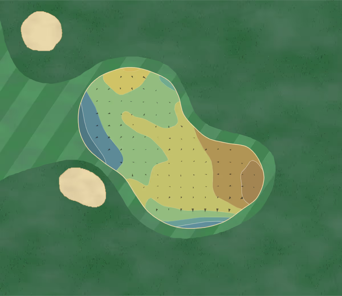 Green contour map of De Woeste Kop in NB Axel, Netherlands — 152 elevation contours at a 8-centimeter interval with fall-line arrows, traced from 1-meter lidar