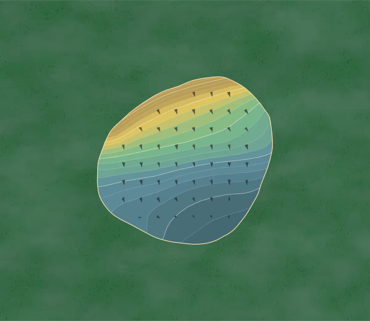 Green contour map of Deep Cliff in Cupertino, California — 140 elevation contours at a 3-inch interval with fall-line arrows, traced from 1-meter lidar