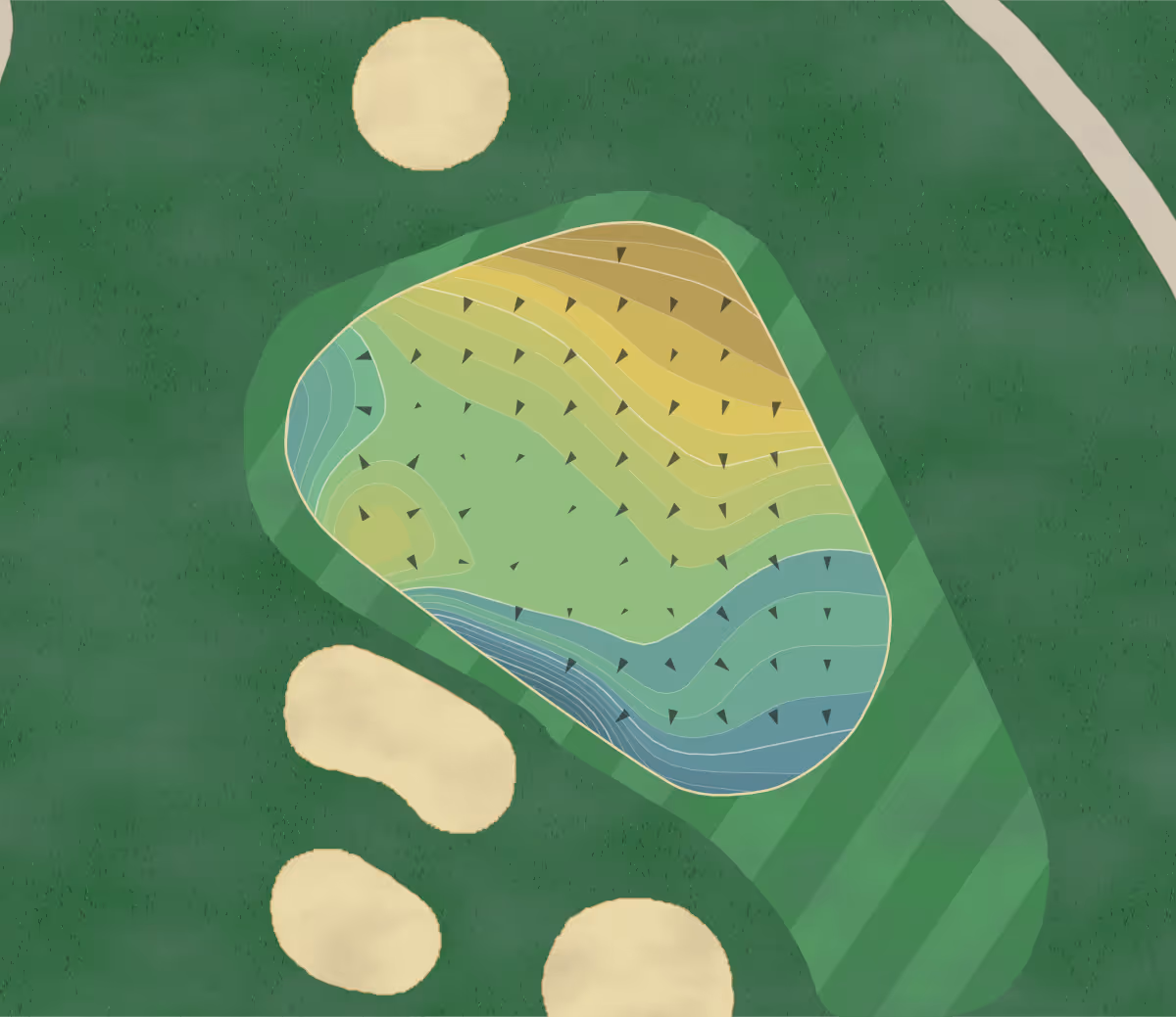 Green contour map of Deer Brook in Shelby, North Carolina — 333 elevation contours at a 3-inch interval with fall-line arrows, traced from 1-meter lidar