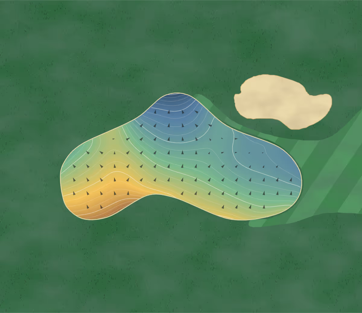 Green contour map of Deer Run in Russellville, Alabama: 296 elevation contours at a 3-inch interval with fall-line arrows, traced from 1-meter lidar