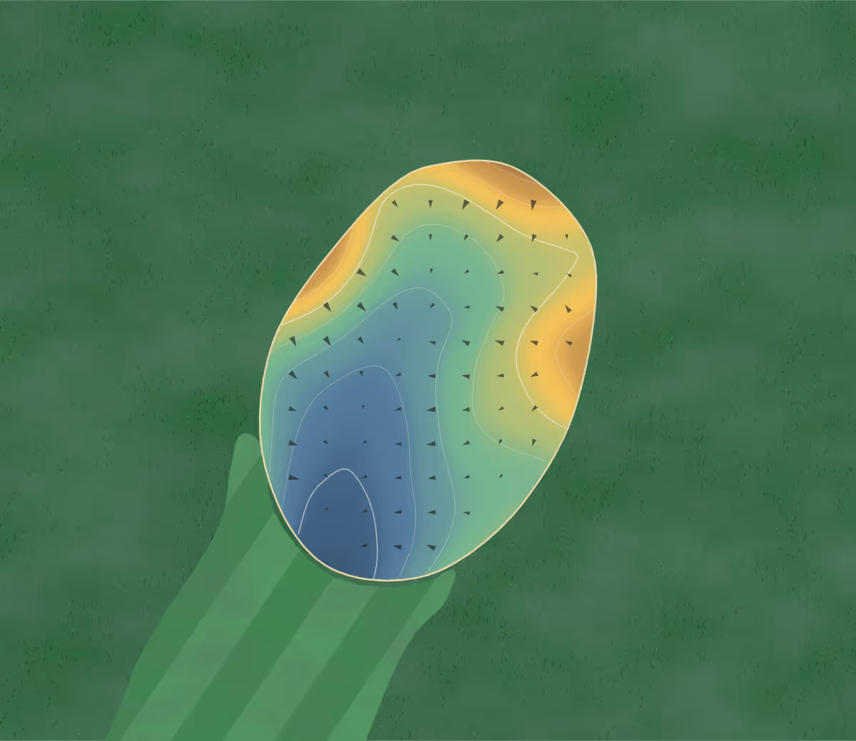 Green contour map of Deer Valley in Deer Valley, Illinois — 134 elevation contours at a 3-inch interval with fall-line arrows, traced from 1-meter lidar
