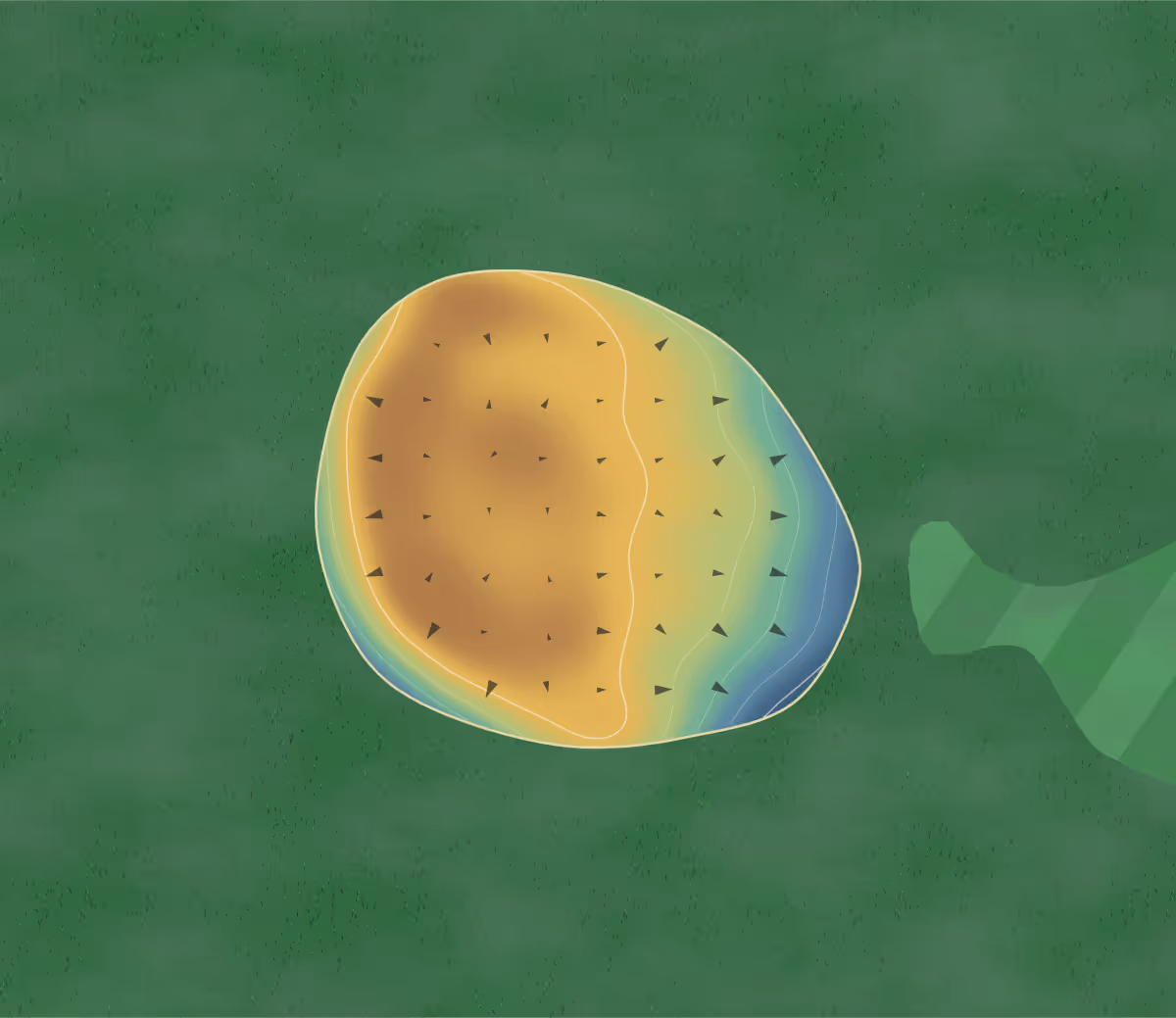 Green contour map of Deer View in Imlay City, Michigan: 10 elevation contours at a 3-inch interval with fall-line arrows, traced from 1-meter lidar
