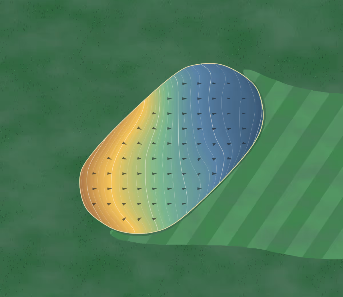 Green contour map of Desert Canyon in Fountain Hills, Arizona: 248 elevation contours at a 3-inch interval with fall-line arrows, traced from 1-meter lidar