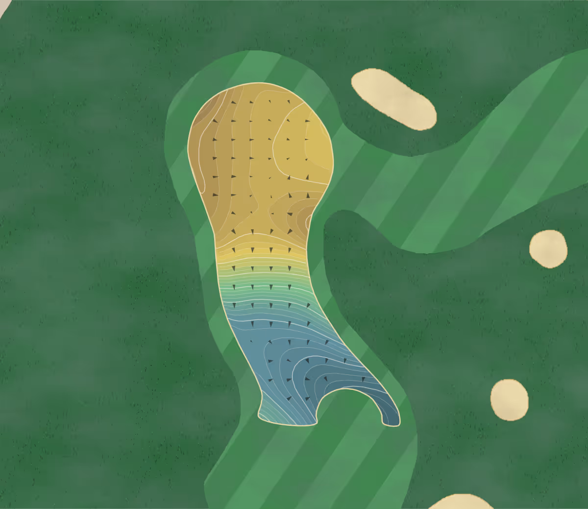 Green contour map of Desert Dunes in Desert Hot Spring, California — 233 elevation contours at a 3-inch interval with fall-line arrows, traced from 1-meter lidar