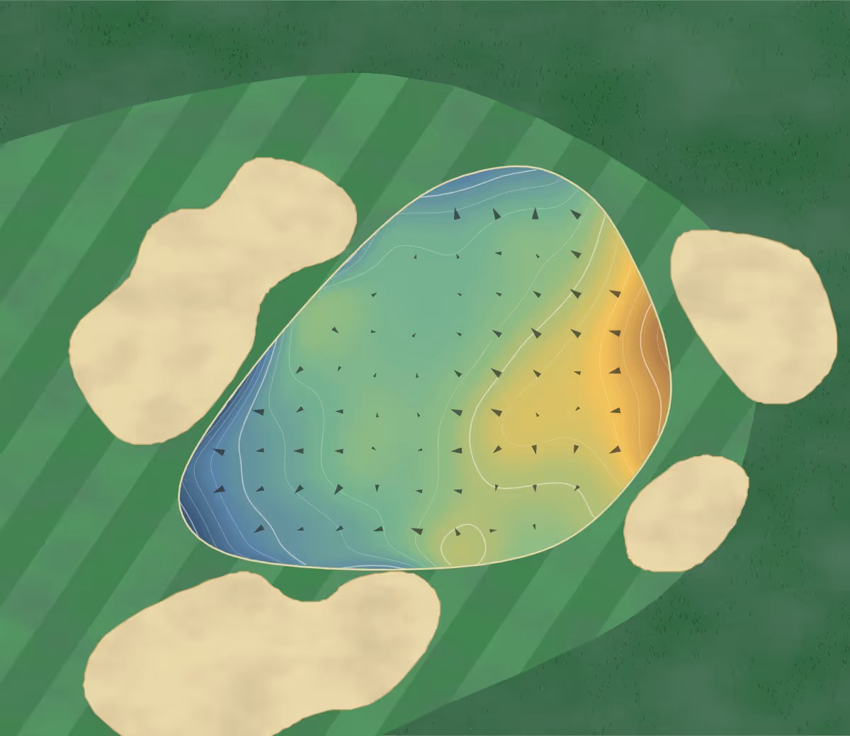 Green contour map of Desert Forest in Carefree, Arizona: 255 elevation contours at a 3-inch interval with fall-line arrows, traced from 1-meter lidar
