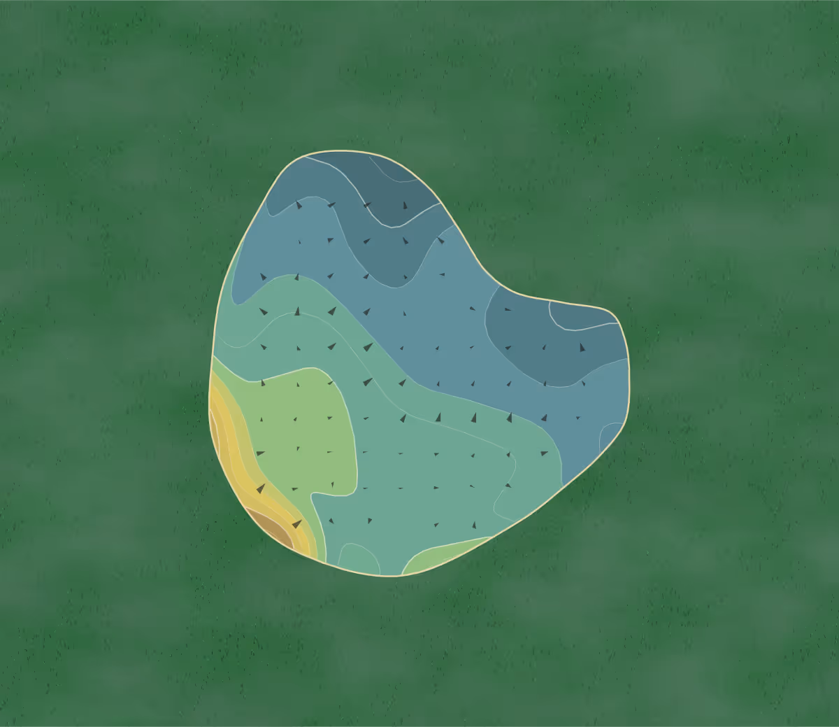 Green contour map of Desert Mirage in Glendale, Arizona — 83 elevation contours at a 3-inch interval with fall-line arrows, traced from 1-meter lidar