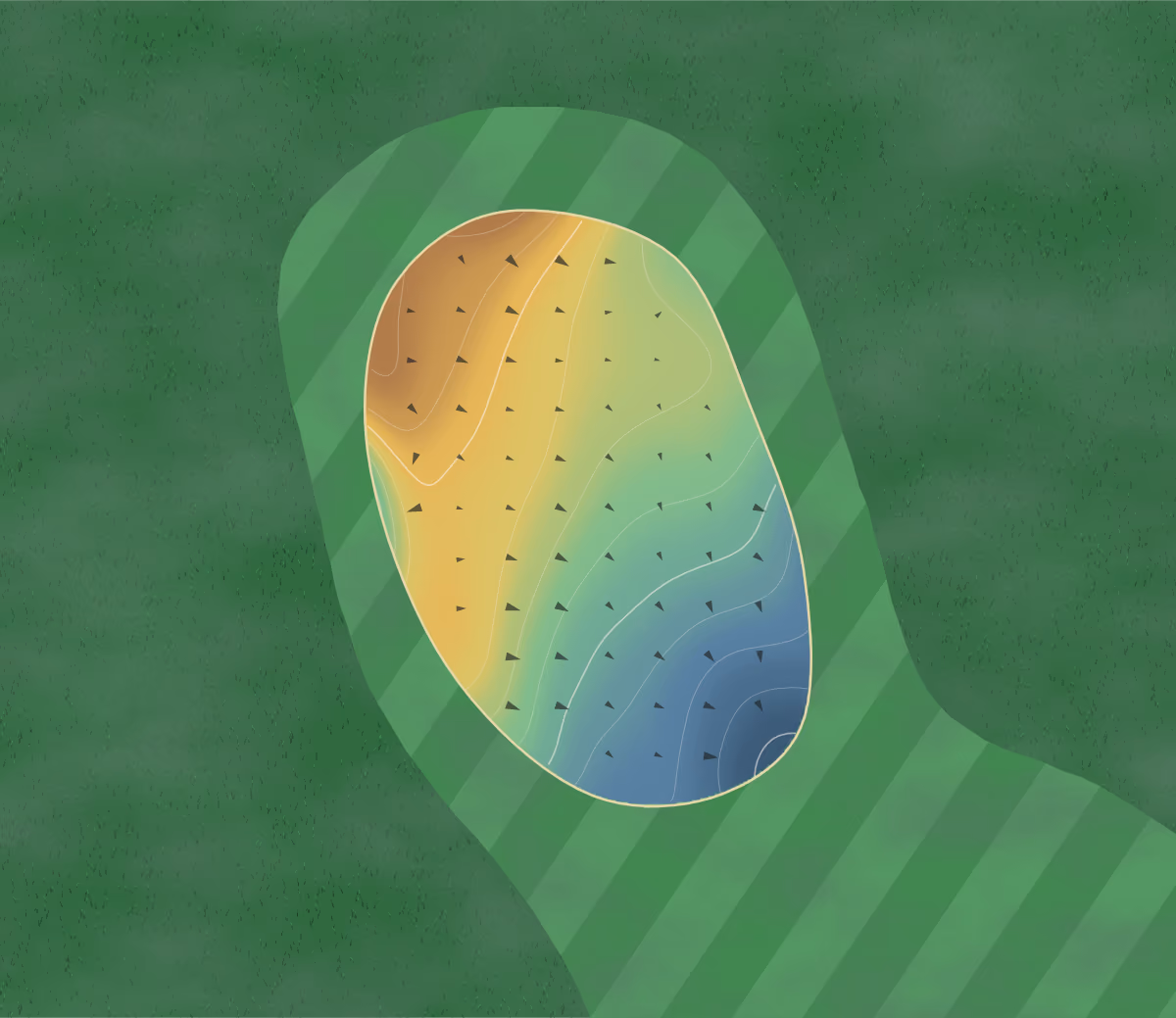 Green contour map of Desert Palms in Salome, Arizona: 43 elevation contours at a 3-inch interval with fall-line arrows, traced from 1-meter lidar