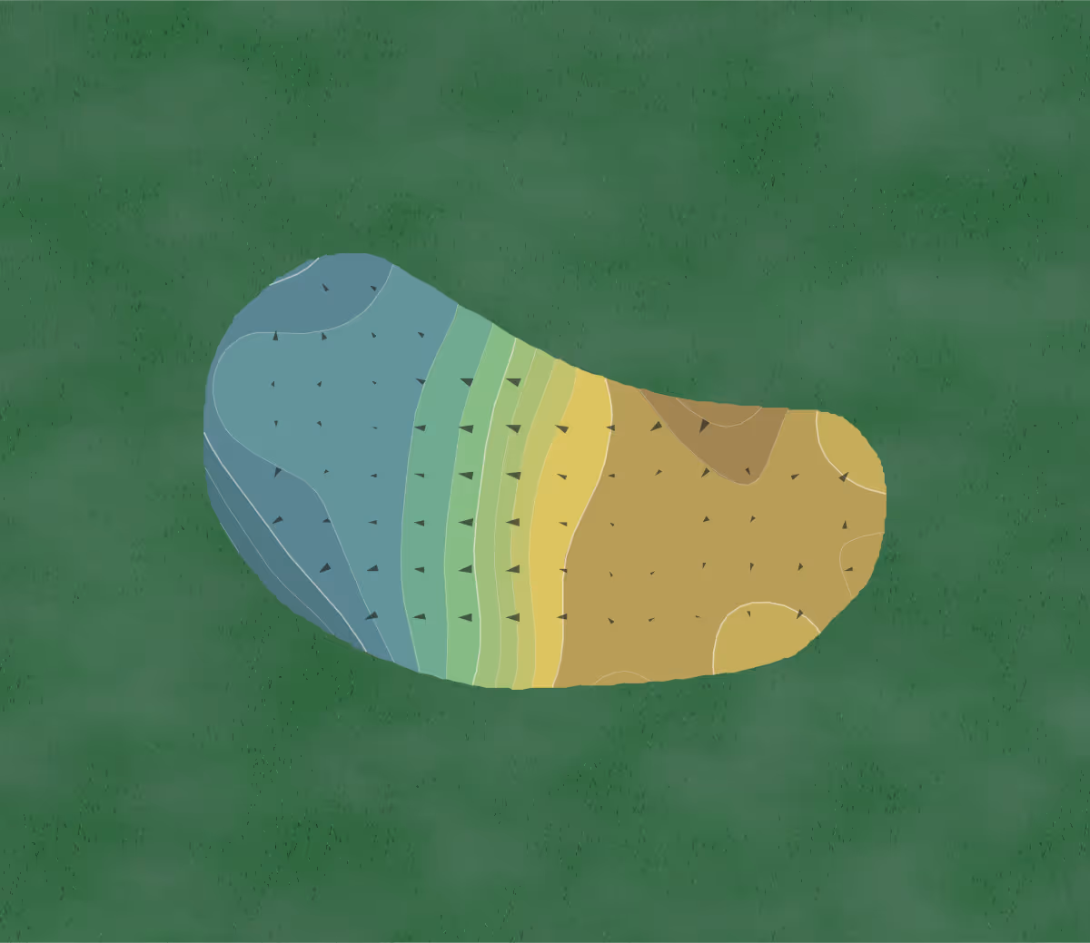 Green contour map of Desert Springs Golf Club in Surprise, Arizona — 72 elevation contours at a 3-inch interval with fall-line arrows, traced from 1-meter lidar