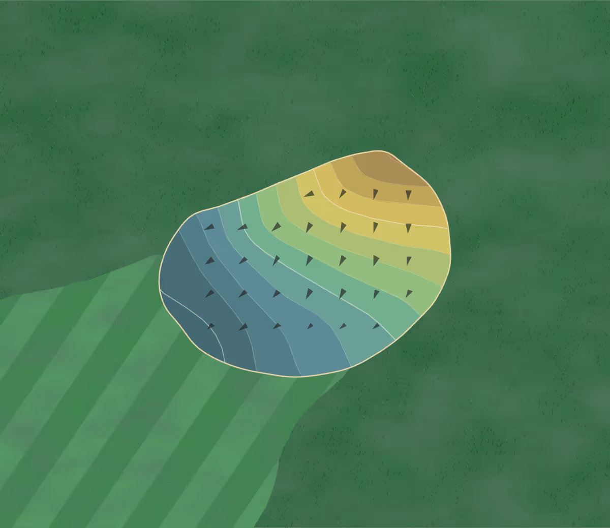 Green contour map of Diamond Lake in Michigan, United States — 56 elevation contours at a 3-inch interval with fall-line arrows, traced from 1-meter lidar