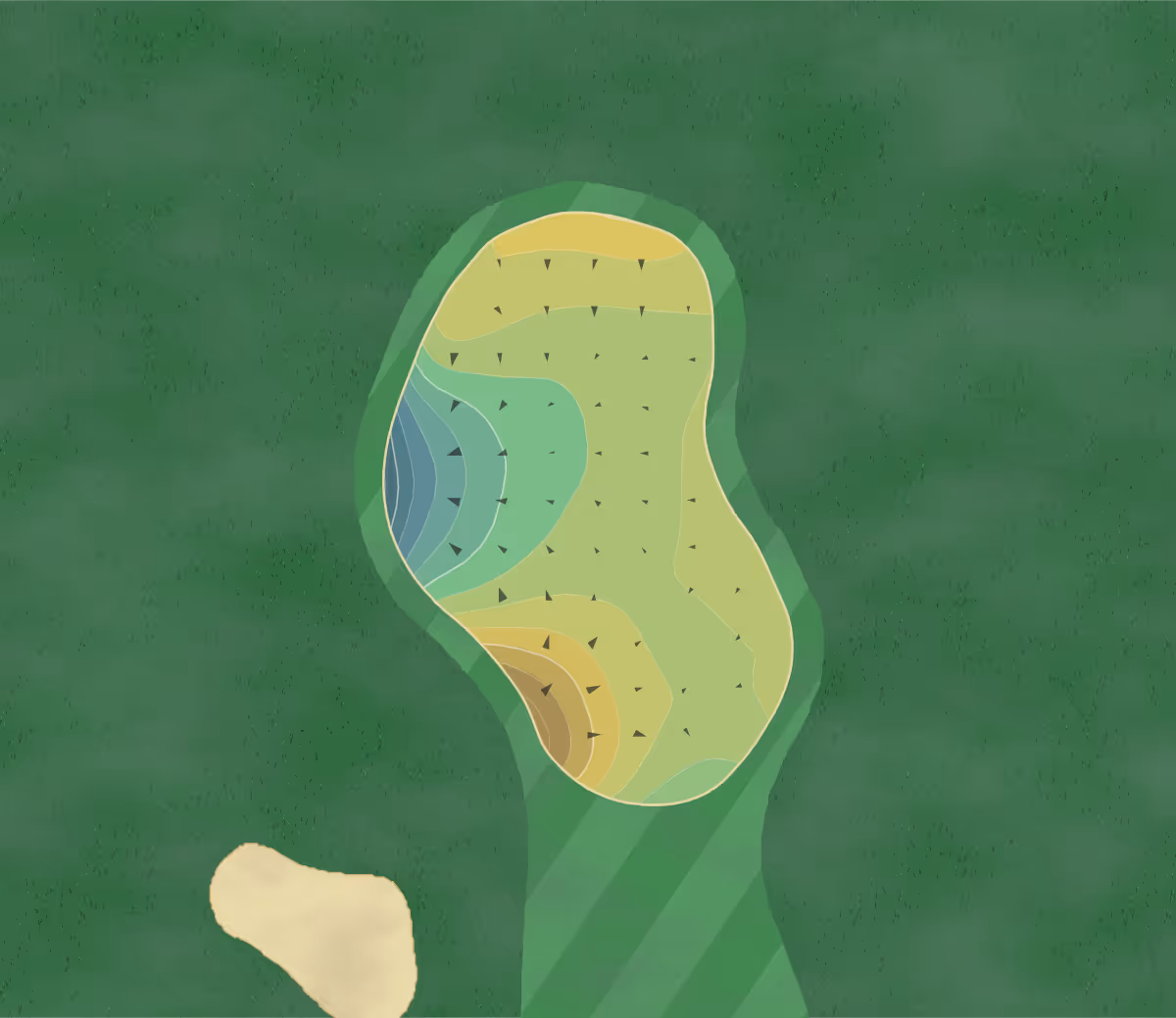 Green contour map of Diamond Oaks in Roseville, California — 164 elevation contours at a 3-inch interval with fall-line arrows, traced from 1-meter lidar