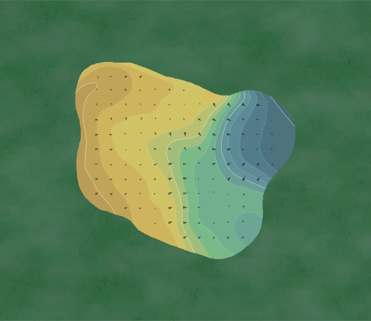 Green contour map of Diamondback in Abilene, Texas — 197 elevation contours at a 3-inch interval with fall-line arrows, traced from 1-meter lidar
