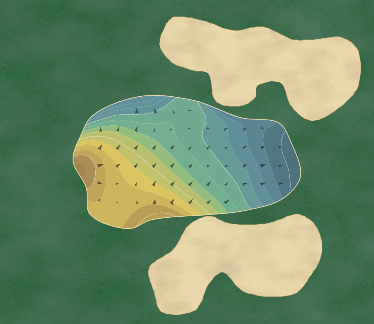 Green contour map of Magnolia in Lake Buena Vista, Florida — 191 elevation contours at a 3-inch interval with fall-line arrows, traced from 1-meter lidar