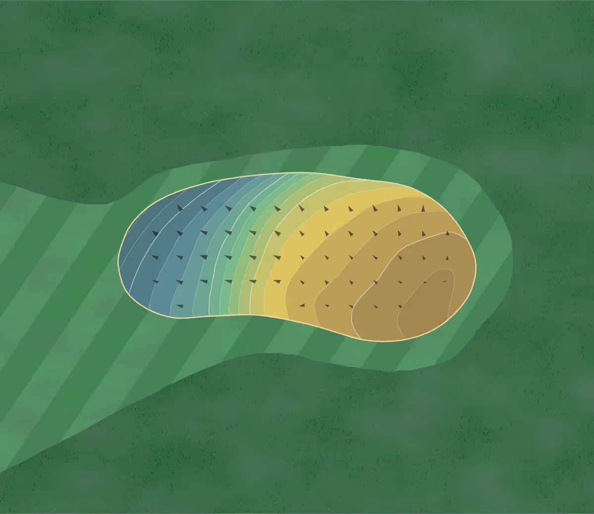 Green contour map of Domenico's in Whitesboro, New York — 120 elevation contours at a 3-inch interval with fall-line arrows, traced from 1-meter lidar
