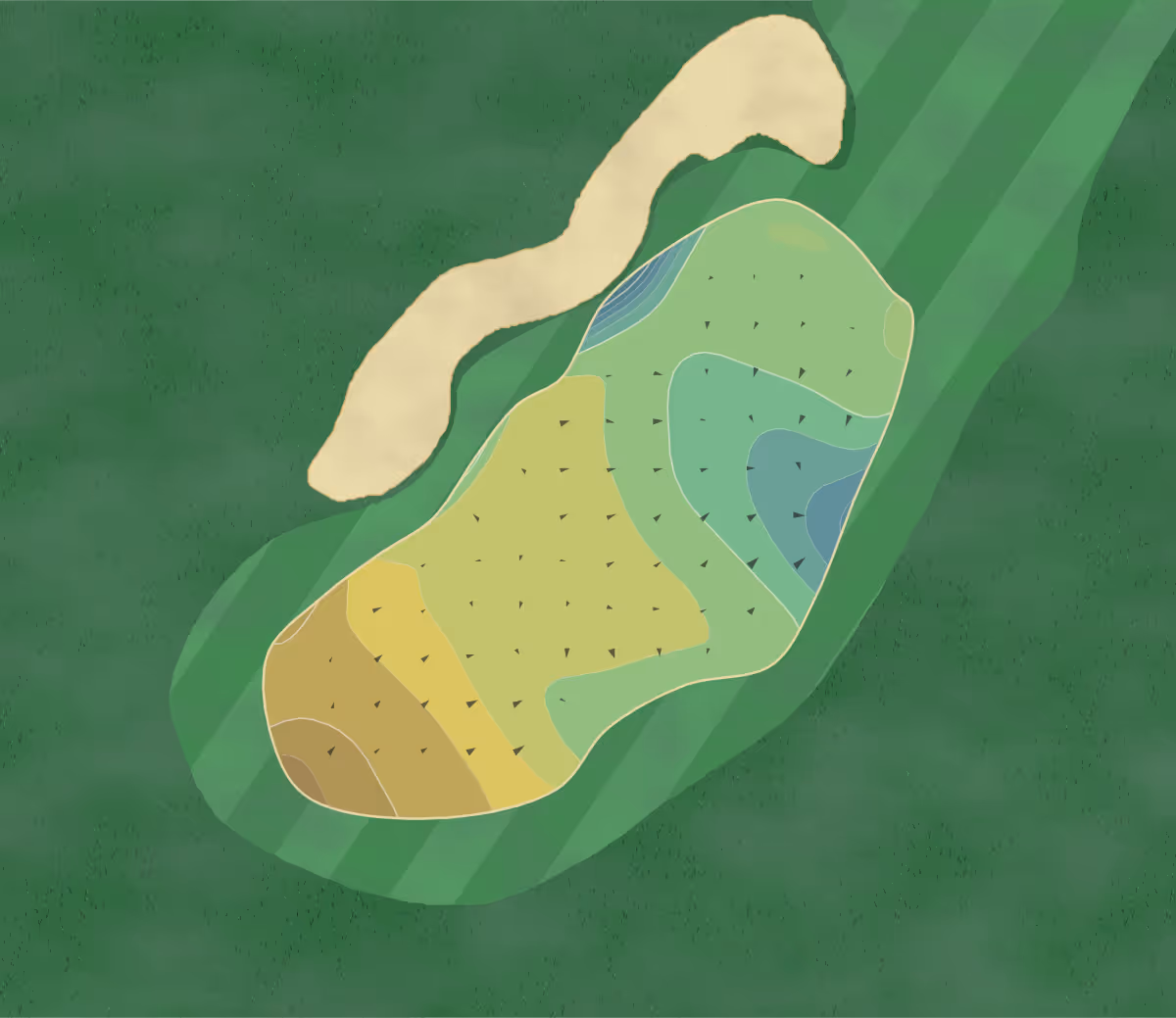 Green contour map of Dos Osos in Escondido, California — 196 elevation contours at a 3-inch interval with fall-line arrows, traced from 1-meter lidar