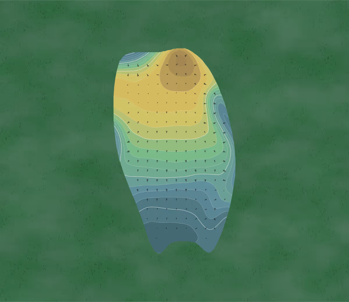 Green contour map of Downing in Harborcreek, Pennsylvania — 293 elevation contours at a 3-inch interval with fall-line arrows, traced from 1-meter lidar
