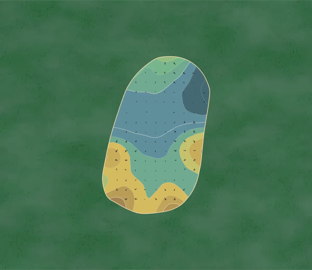Green contour map of Drentse in TD Aalden, Netherlands — 149 elevation contours at a 8-centimeter interval with fall-line arrows, traced from 1-meter lidar