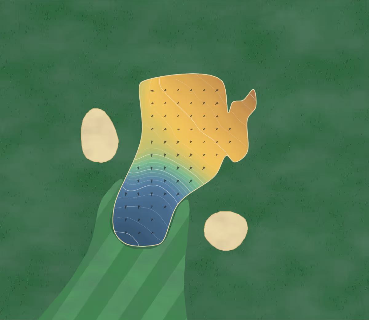 Green contour map of Droitwich in Droitwich, England — 168 elevation contours at a 8-centimeter interval with fall-line arrows, traced from 1-meter lidar