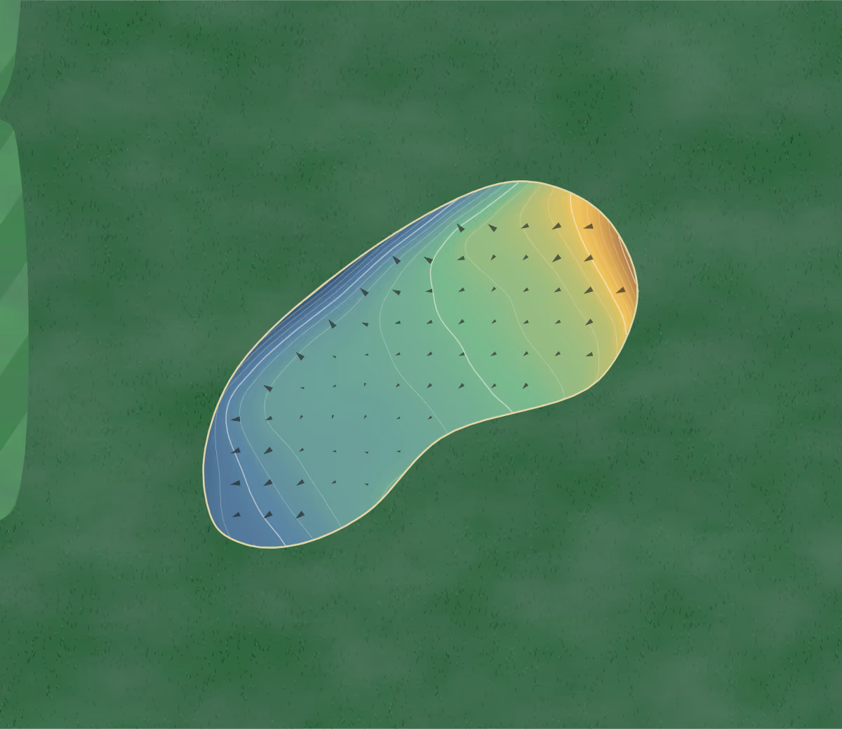 Green contour map of Dudley in Rowley Regis, England: 172 elevation contours at a 8-centimeter interval with fall-line arrows, traced from 1-meter lidar