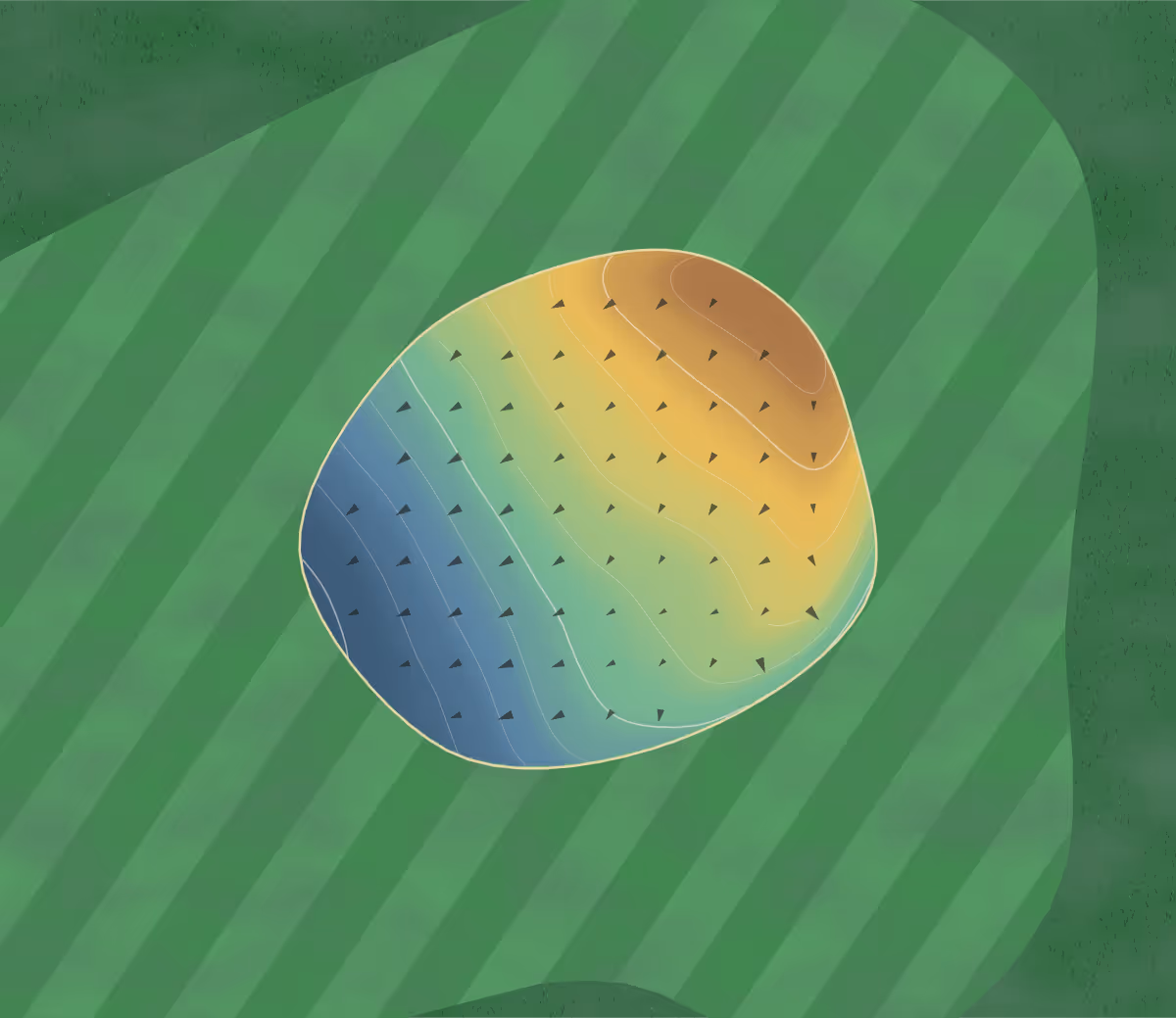 Green contour map of Dunes in Empire, Michigan — 146 elevation contours at a 3-inch interval with fall-line arrows, traced from 1-meter lidar