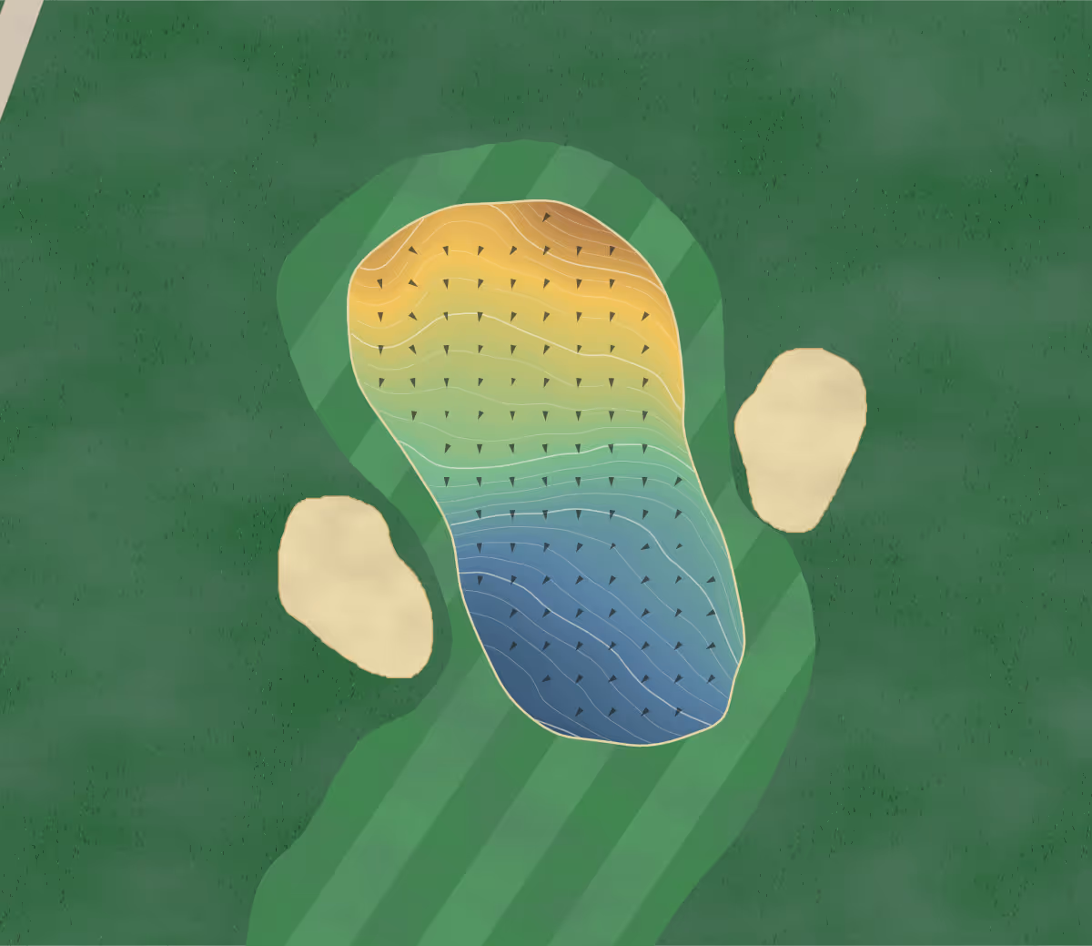 Green contour map of Dunmurry in Dunmurry, Northern Ireland — 200 elevation contours at a 8-centimeter interval with fall-line arrows, traced from 1-meter lidar