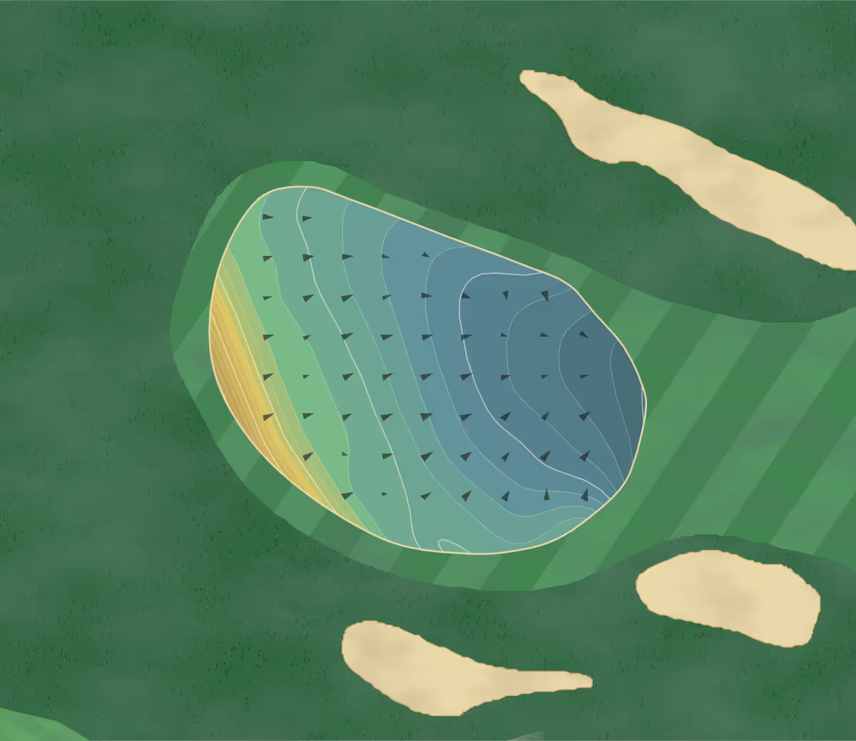 Green contour map of Duston CC in Hopkinton, New Hampshire — 111 elevation contours at a 3-inch interval with fall-line arrows, traced from 1-meter lidar